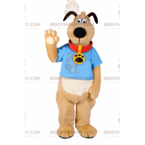 Koiran BIGGYMONKEY™ maskottiasu T-paidalla ja mitalilla -
