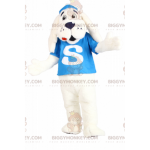 BIGGYMONKEY™ White Long Eared Dog Mascot Costume –