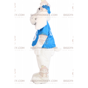 BIGGYMONKEY™ Costume mascotte cane bianco dalle orecchie lunghe