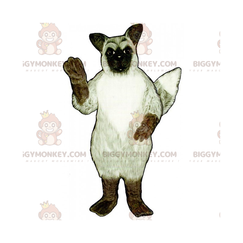 Costume de mascotte BIGGYMONKEY™ de chien blanc avec taches