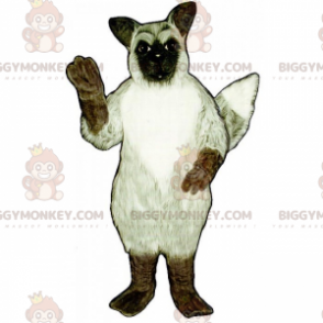 BIGGYMONKEY™ Mascottekostuum Witte hond met zwarte stippen in