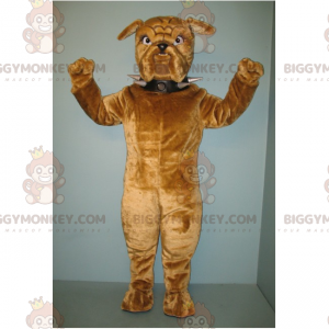 Costume mascotte cane BIGGYMONKEY™ marrone con colletto a