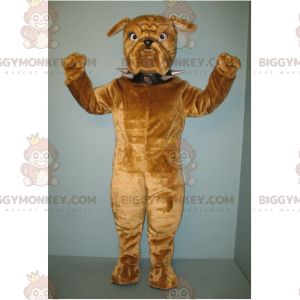 Traje de mascote de cachorro marrom BIGGYMONKEY™ com coleira de