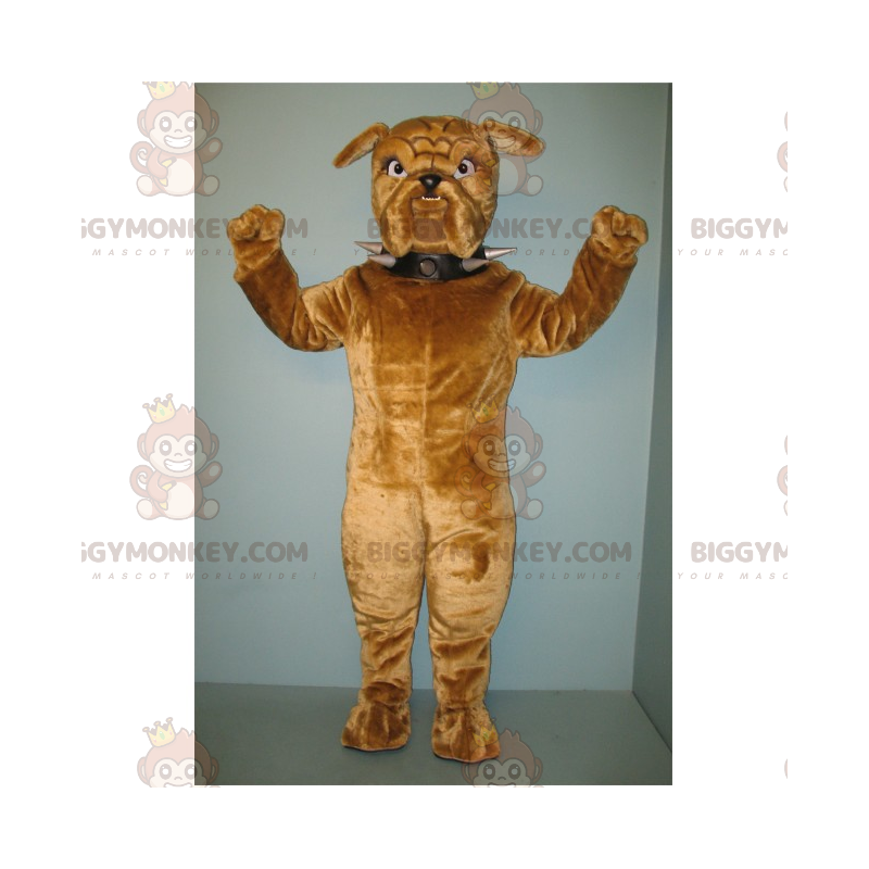 Bruin BIGGYMONKEY™-mascottekostuum met spike-halsband -