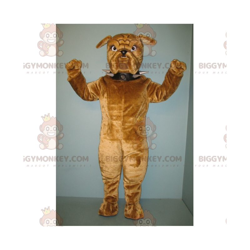 Costume mascotte cane BIGGYMONKEY™ marrone con colletto a