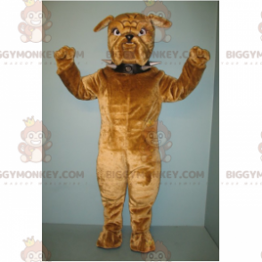 Bruin BIGGYMONKEY™-mascottekostuum met spike-halsband -