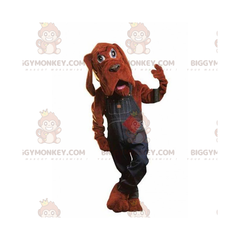 St Hubert's Dog BIGGYMONKEY™ maskotdräkt med jeansoveraller -