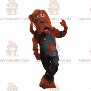 St Hubert's Dog BIGGYMONKEY™ maskotkostume med denimoveralls -