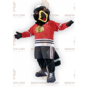 Costume de mascotte BIGGYMONKEY™ d'aigle d'oiseau noir et blanc