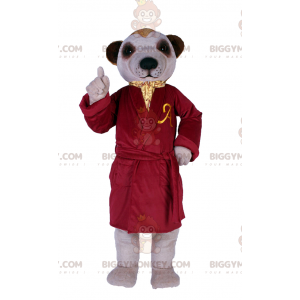 Costume de mascotte BIGGYMONKEY™ de chien en peignoir de luxe