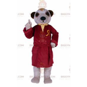 Disfraz de mascota de perro BIGGYMONKEY™ en bata de baño roja