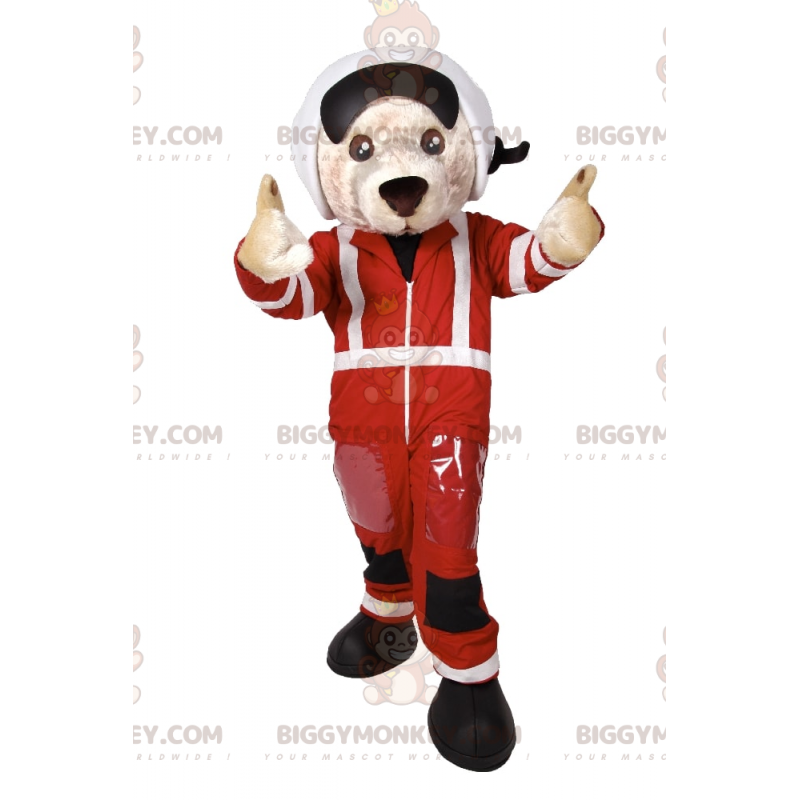 Costume de mascotte BIGGYMONKEY™ de chien en tenue de pilote de