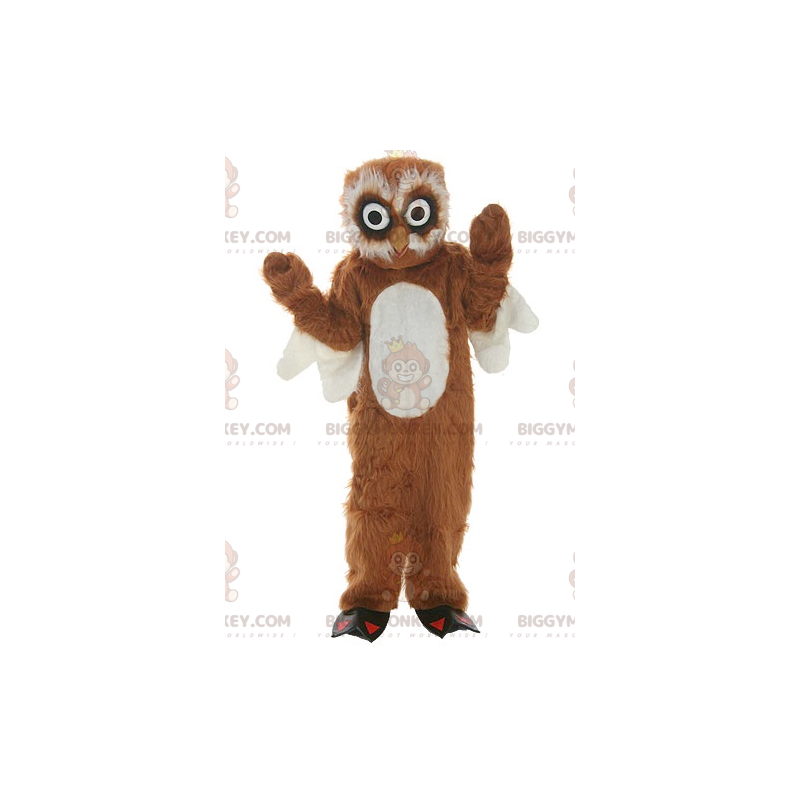 Alle Furry Brown og White Owl BIGGYMONKEY™ maskotkostume -