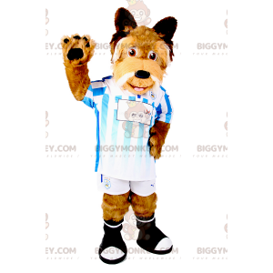 Costume de mascotte BIGGYMONKEY™ de chien en tenue de soccer -