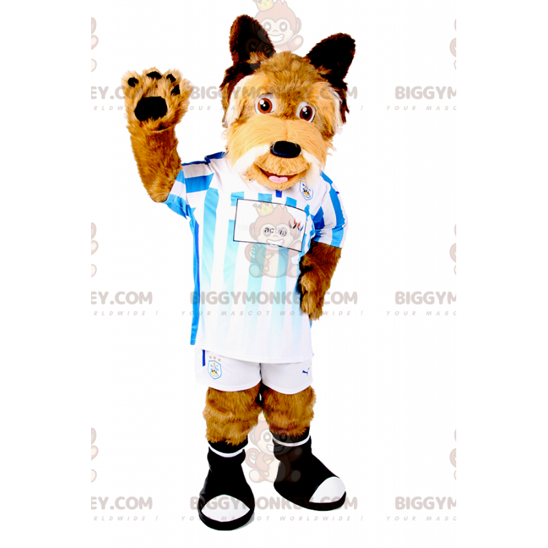 BIGGYMONKEY™ Dog Mascot Costume In Soccer Outfit –