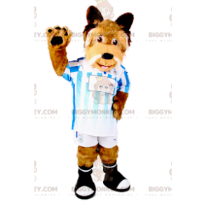 Costume de mascotte BIGGYMONKEY™ de chien en tenue de soccer -