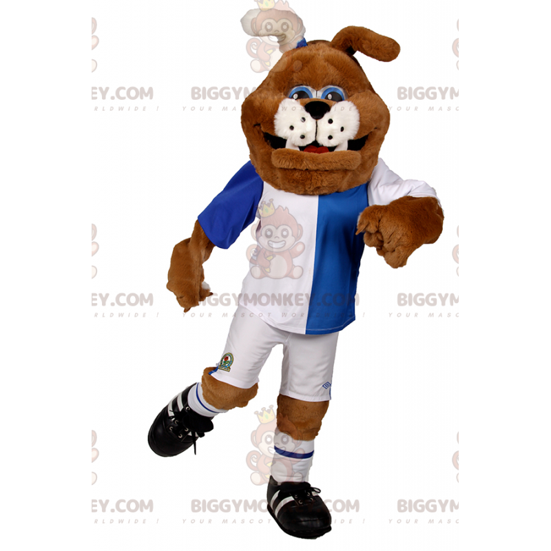Disfraz de mascota de perro BIGGYMONKEY™ en traje de fútbol