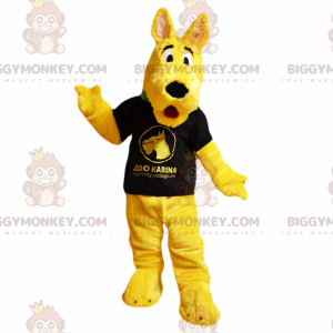 Fantasia de mascote de cão amarelo BIGGYMONKEY™ com camiseta