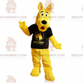 Yellow Dog BIGGYMONKEY™ Mascot Costume with Black Tshirt –