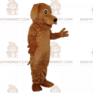 Ruskea koira, jolla on pitkät korvat BIGGYMONKEY™ maskottiasu -