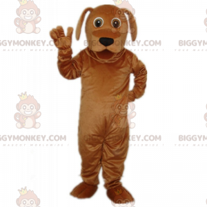 Bruine hond met lange oren BIGGYMONKEY™ mascottekostuum -