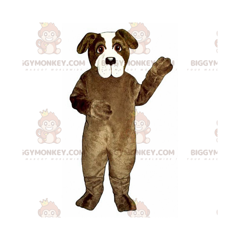 Braun-weißer Hund BIGGYMONKEY™ Maskottchen-Kostüm -