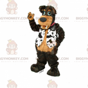 Black Dog BIGGYMONKEY™ Mascot Costume with Black and White