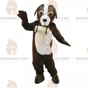 Costume de mascotte BIGGYMONKEY™ de chien St Bernard avec son