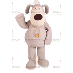 Grauer Plüsch-Hund BIGGYMONKEY™ Maskottchen-Kostüm -