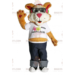 Costume da mascotte cucciolo BIGGYMONKEY™ con occhiali da sole