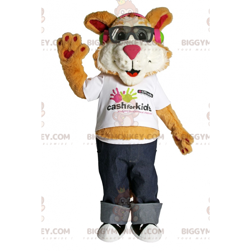 Puppy BIGGYMONKEY™ mascottekostuum met zonnebril en