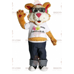 Costume da mascotte cucciolo BIGGYMONKEY™ con occhiali da sole