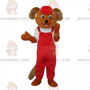 Costume de mascotte BIGGYMONKEY™ de chiot en salopette -