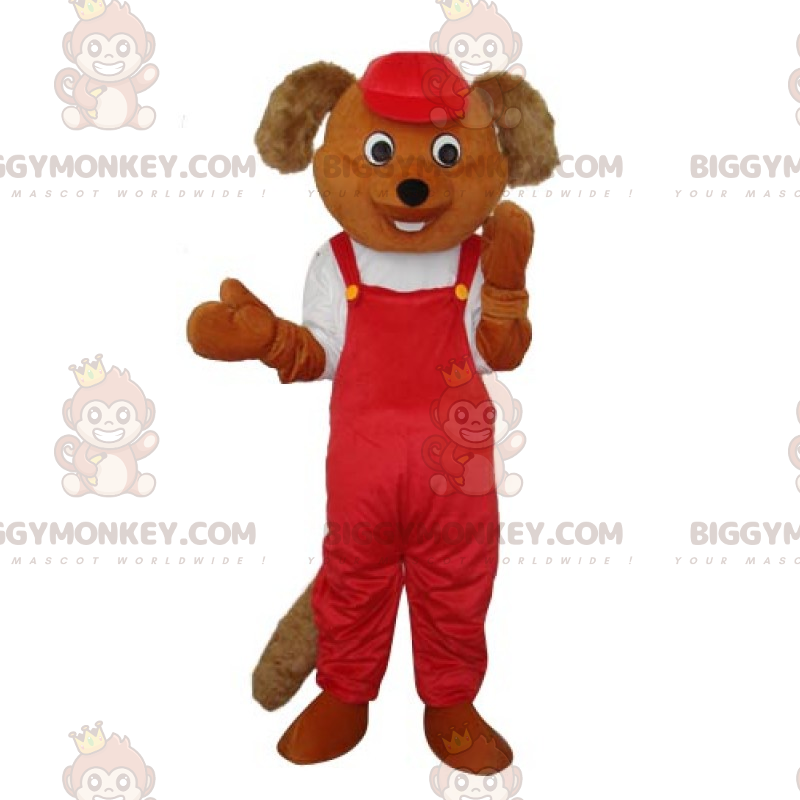 Hündchen im Overall BIGGYMONKEY™ Maskottchenkostüm -