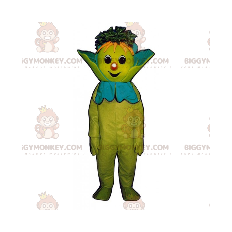 Traje de mascote de repolho BIGGYMONKEY™ com rosto sorridente –