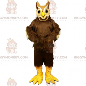 BIGGYMONKEY™ Langgefiedertes Eulen-Maskottchen-Kostüm -