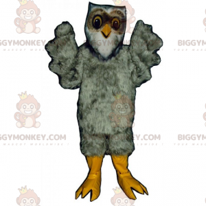 Costume de mascotte BIGGYMONKEY™ de chouette grise -