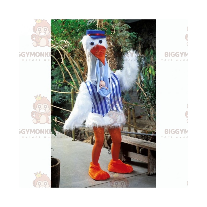 Stork with Baby BIGGYMONKEY™ Mascot Costume – Biggymonkey.com