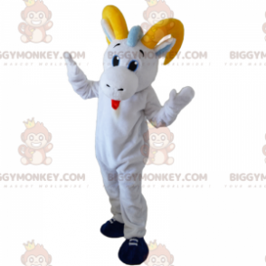 Costume de mascotte BIGGYMONKEY™ de cigogne avec nœud papillon