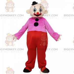 Costume da Clown BIGGYMONKEY™ mascotte con mini cappello nero -