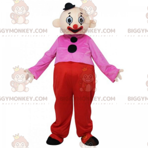 Traje de mascote de palhaço BIGGYMONKEY™ com mini chapéu preto