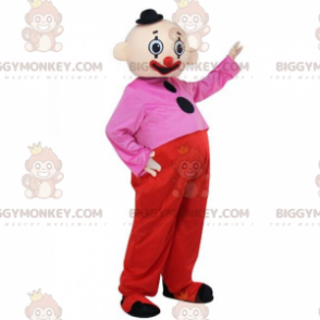 Costume da Clown BIGGYMONKEY™ mascotte con mini cappello nero -