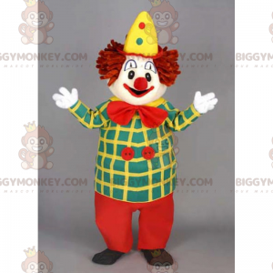 Clown i gul hatt BIGGYMONKEY™ maskotdräkt - BiggyMonkey maskot