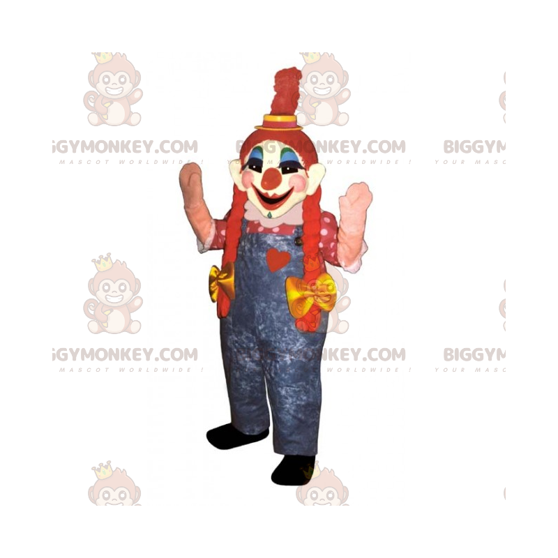 Clown BIGGYMONKEY™ Mascot Costume with Pigtails –