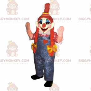 Clown BIGGYMONKEY™ Maskottchenkostüm mit Zöpfen -