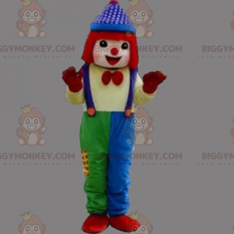 Clown BIGGYMONKEY™ mascottekostuum met rood haar -