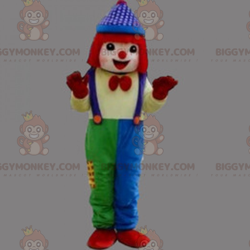 Traje de mascote de palhaço BIGGYMONKEY™ com cabelo ruivo –