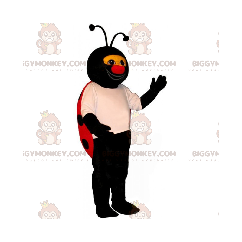 Lieveheersbeestje met rode neus BIGGYMONKEY™ mascottekostuum -