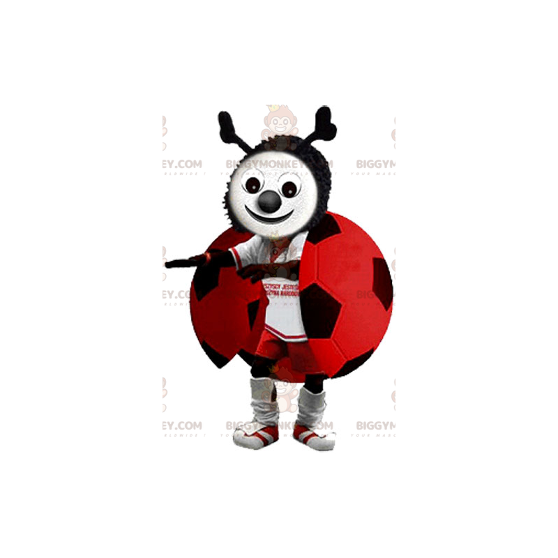 Costume de mascotte BIGGYMONKEY™ de coccinelle en tenue de