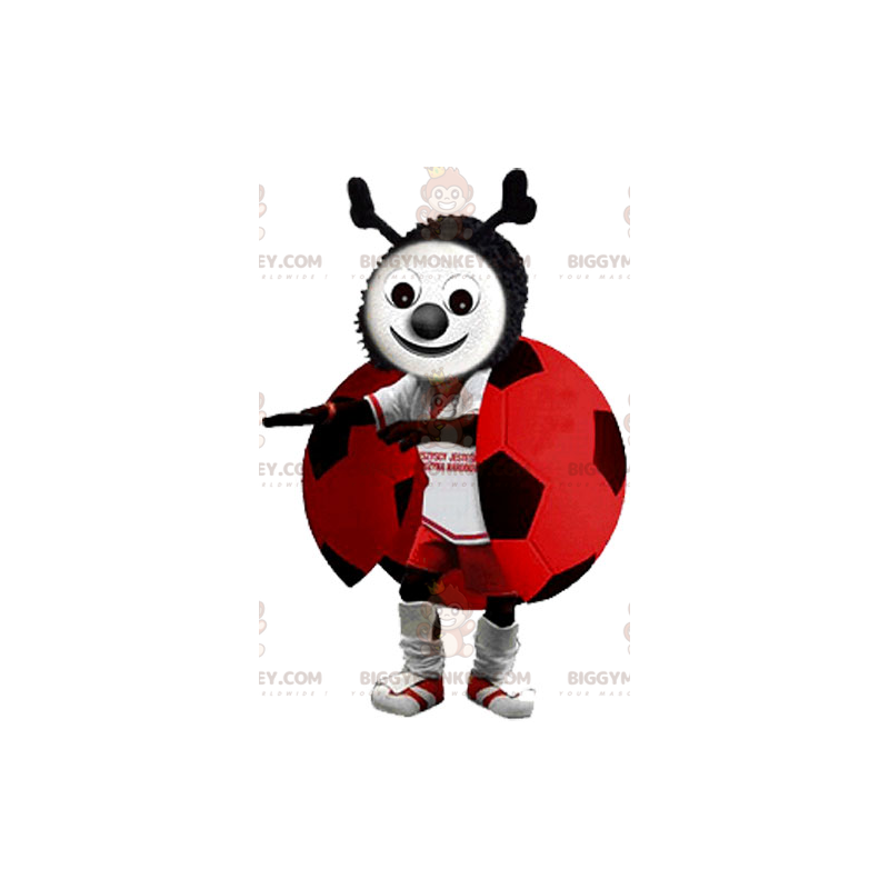 Fantasia de mascote Ladybug BIGGYMONKEY™ com roupa de futebol –